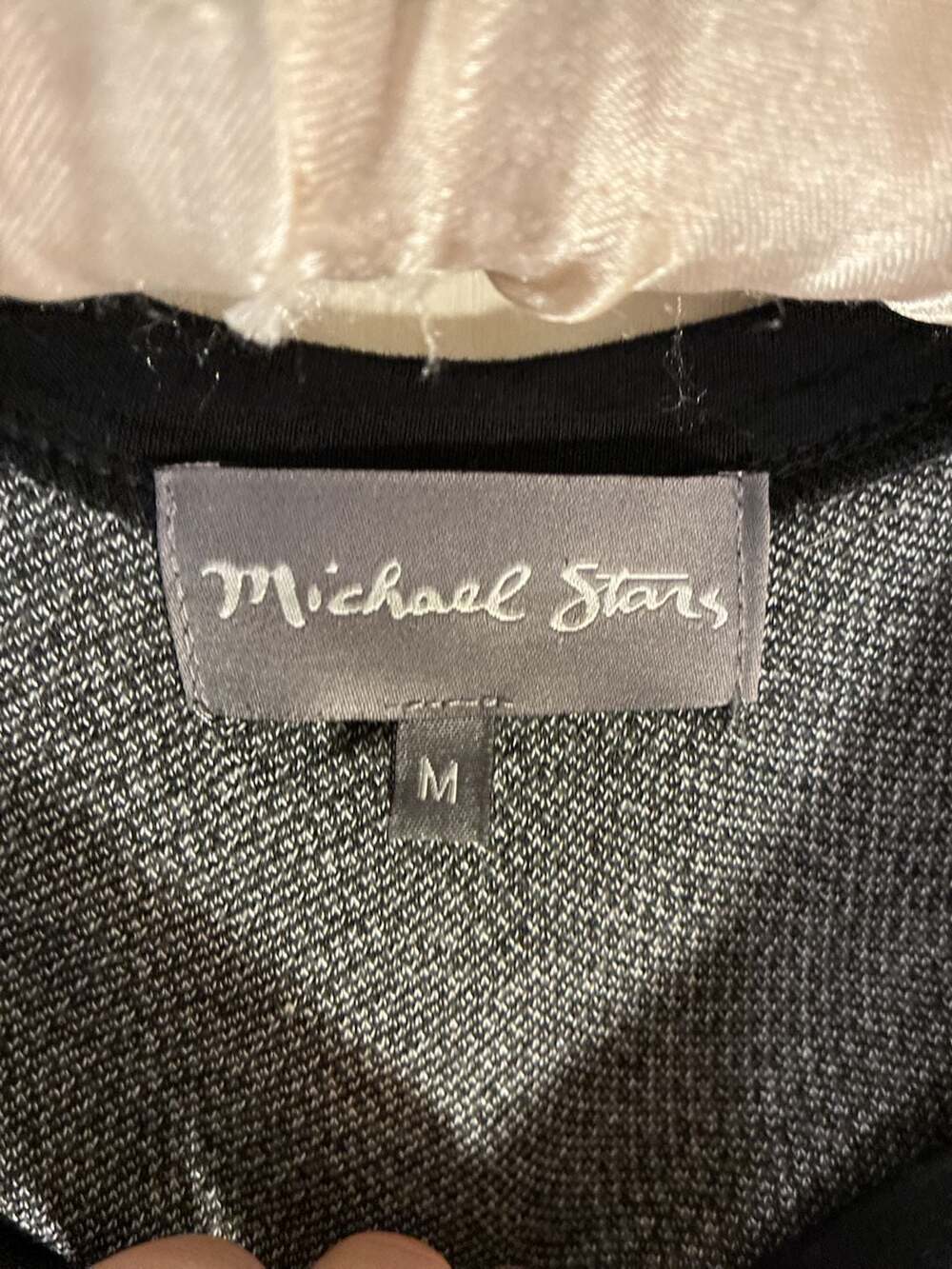 Michael Stars Long Sleeve Black and Gray Herringbone Tunic Dress Size M